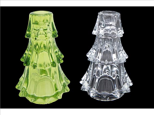 6" TREE GLASS CANDLE HOLDER (ASSTD)